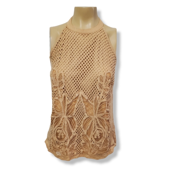 gimmicks by BKE Tops - BKE Crocheted and Mesh Halter Top